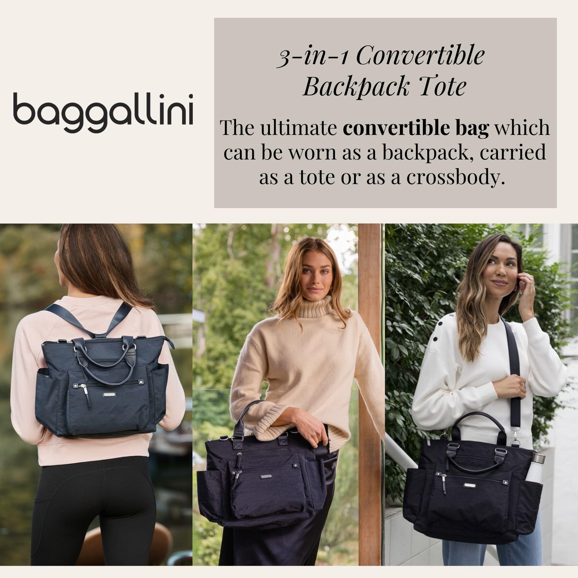 Foto 3 pulgar | Mochila Baggallini 3 En 1 Convertible Con Rfid French Navy - Venta Internacional.