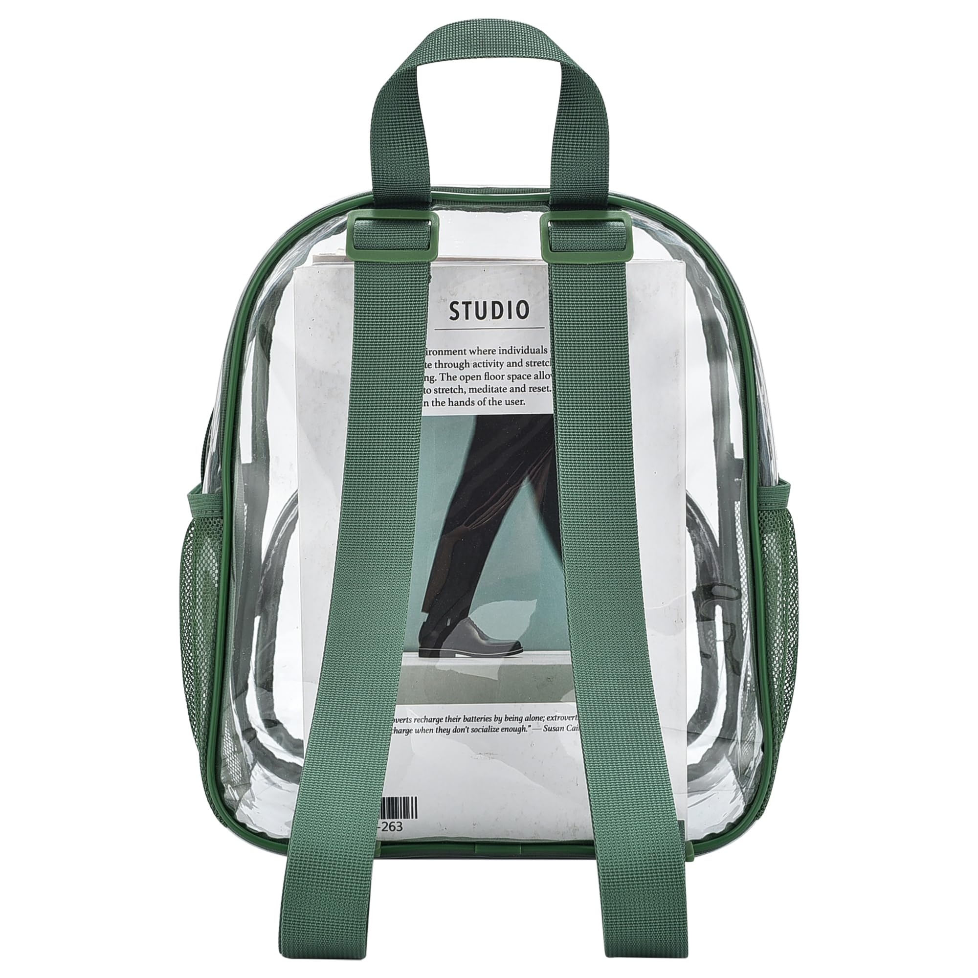 Foto 4 pulgar | Mochila Transparente Busiuw Para Eventos En Estadios, 30 X 30 X 15 Cm, Color Verde Bosque - Venta Internacional.