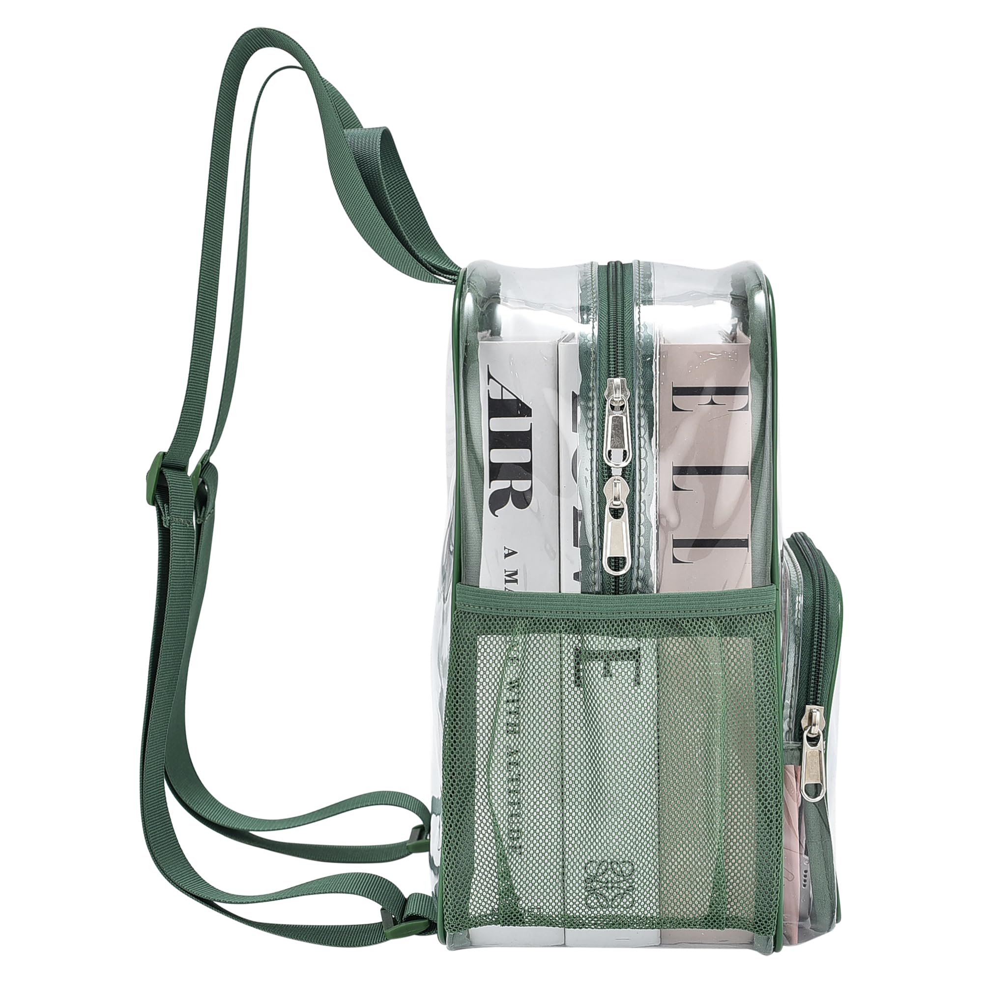 Foto 5 pulgar | Mochila Transparente Busiuw Para Eventos En Estadios, 30 X 30 X 15 Cm, Color Verde Bosque - Venta Internacional.
