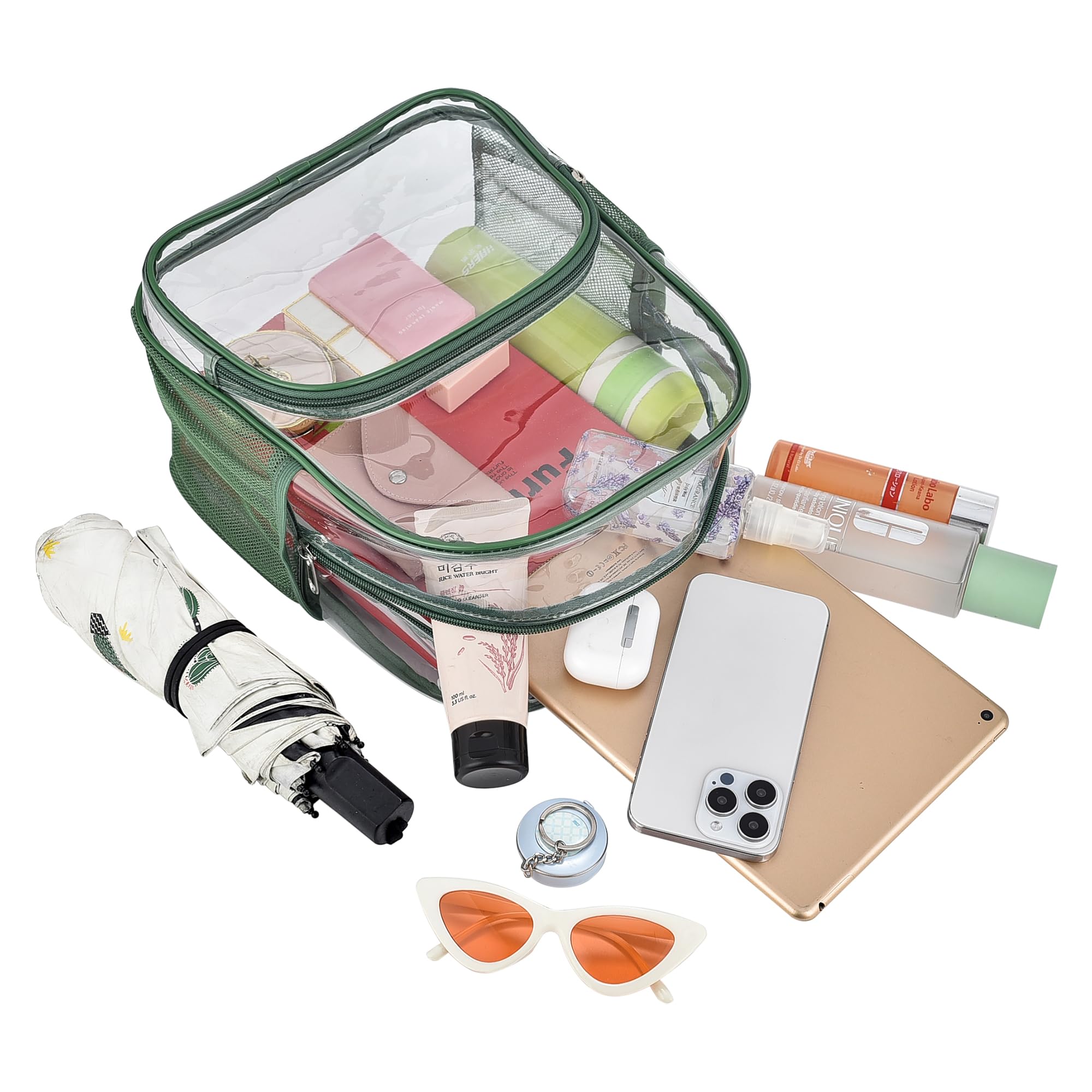 Foto 7 pulgar | Mochila Transparente Busiuw Para Eventos En Estadios, 30 X 30 X 15 Cm, Color Verde Bosque - Venta Internacional.