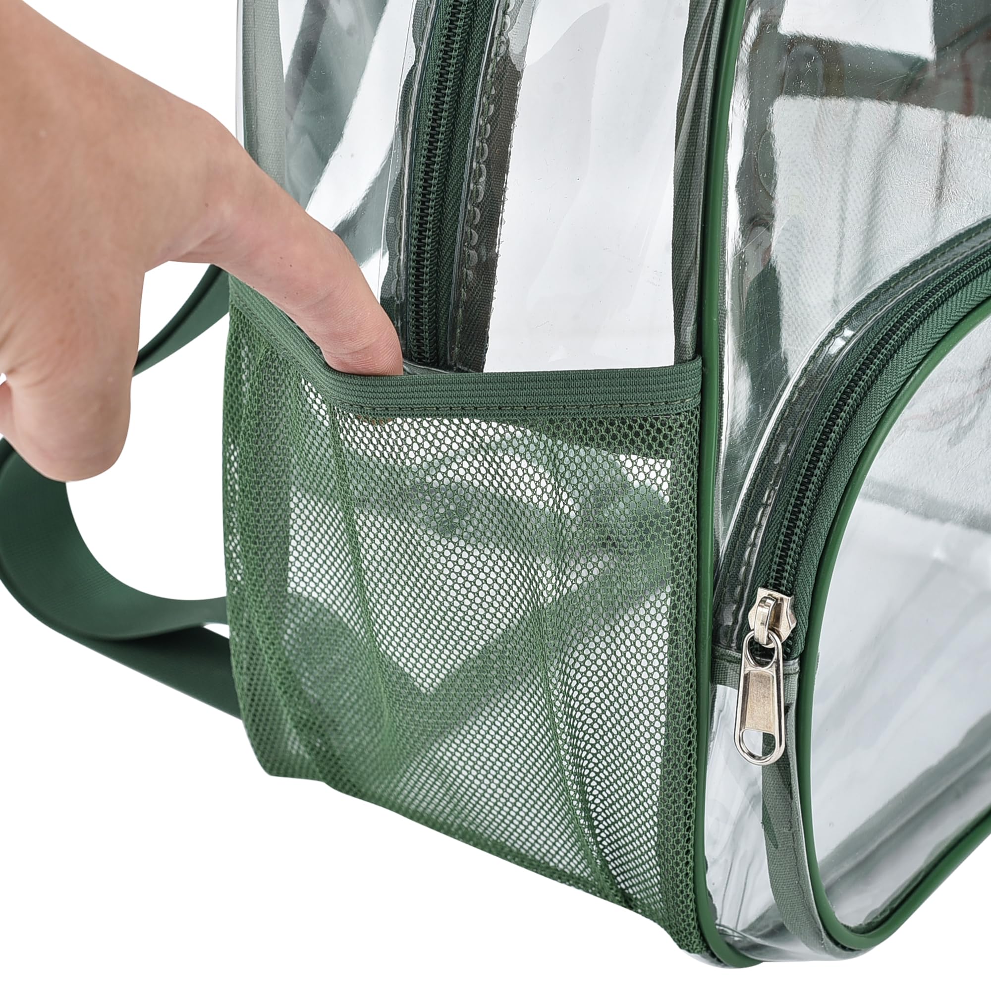 Foto 8 pulgar | Mochila Transparente Busiuw Para Eventos En Estadios, 30 X 30 X 15 Cm, Color Verde Bosque - Venta Internacional.