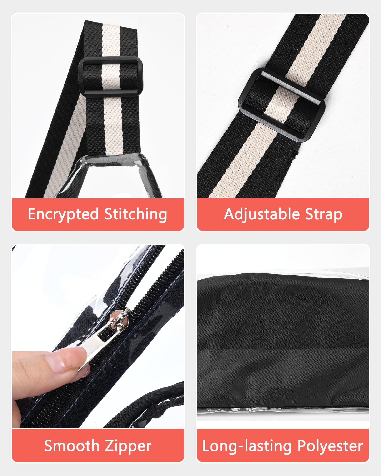 Foto 5 | Bolso Bandolera Hulisen, De Pvc Transparente, Aprobado Para Estadios - Venta Internacional.