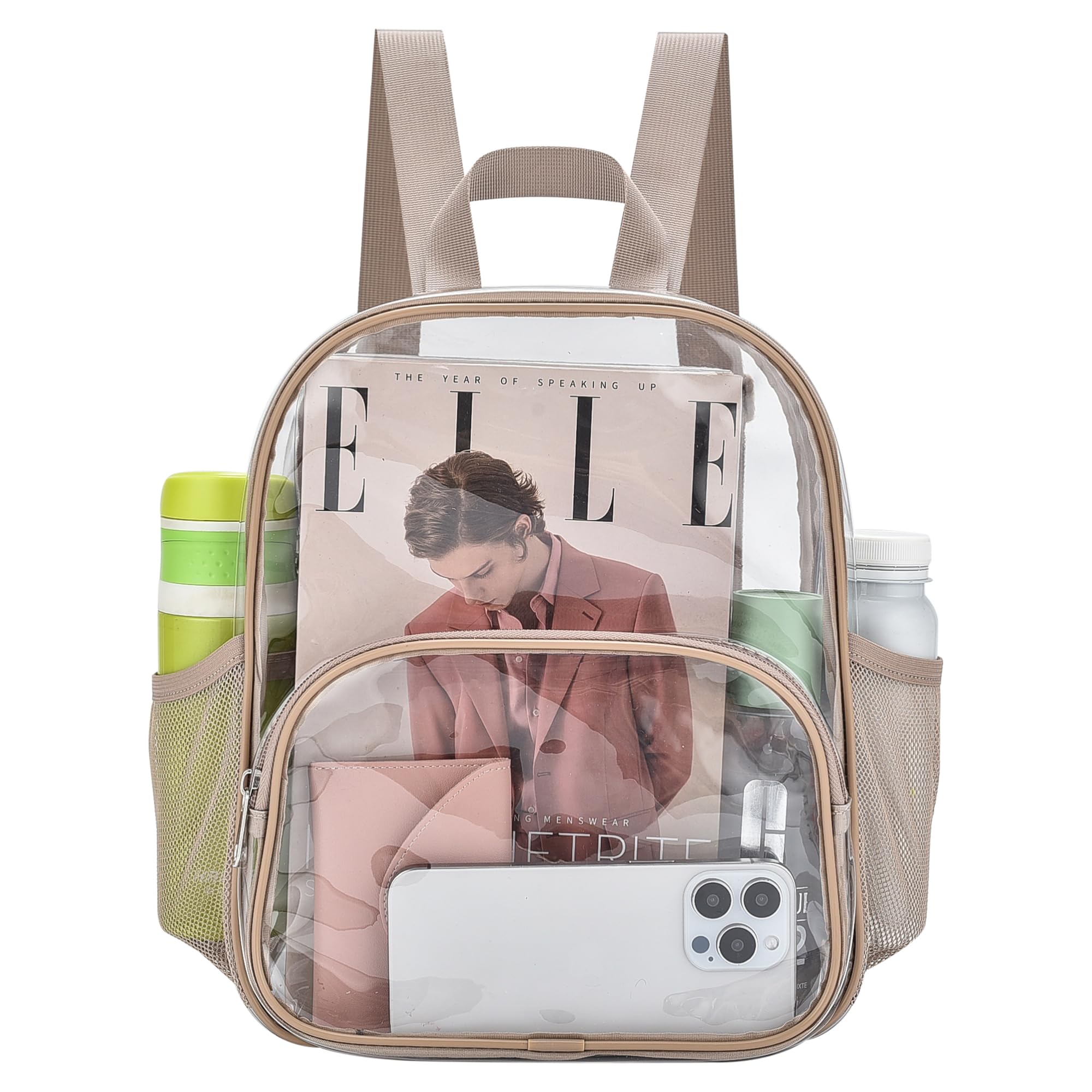Foto 1 | Mochila Transparente Busiuw Para Eventos En Estadios, 30 X 30 X 15 Cm, Color Caqui - Venta Internacional.