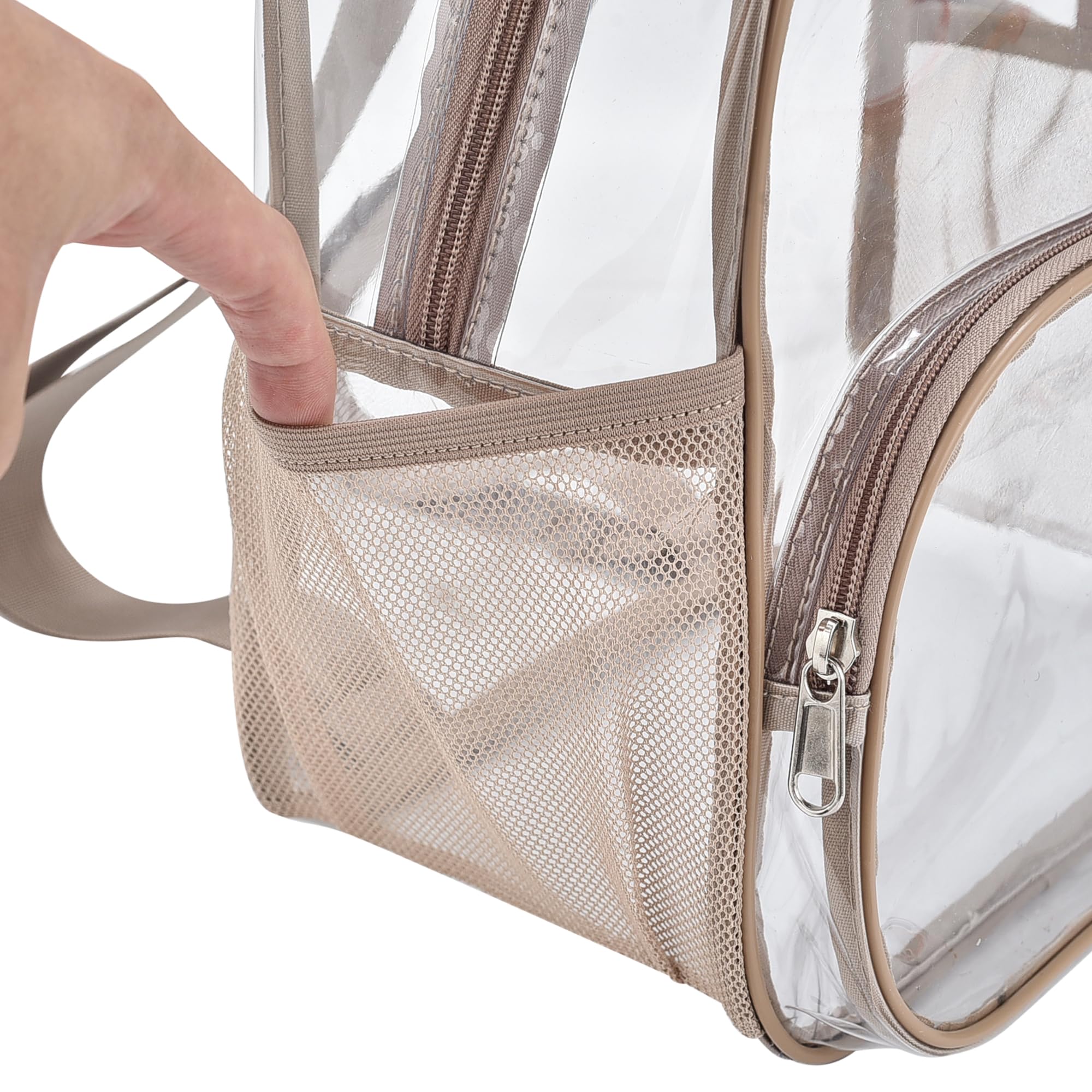 Foto 7 pulgar | Mochila Transparente Busiuw Para Eventos En Estadios, 30 X 30 X 15 Cm, Color Caqui - Venta Internacional.