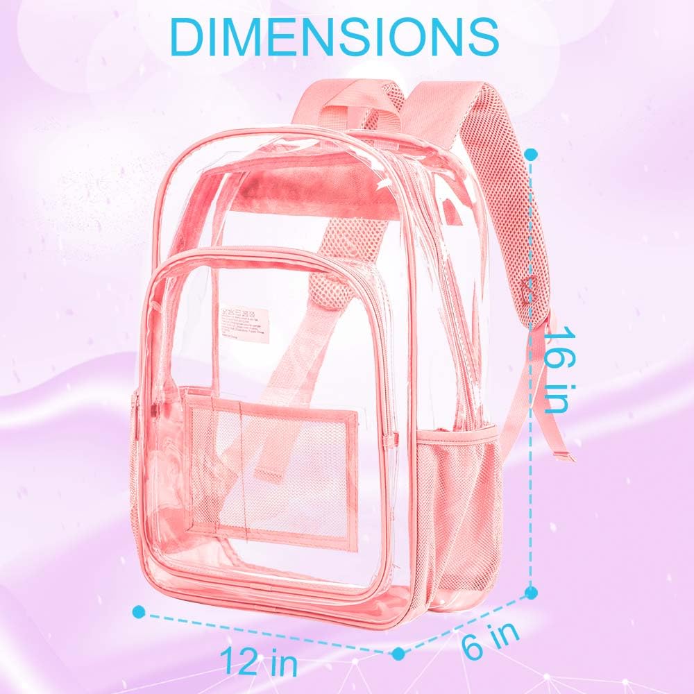 Foto 5 pulgar | Mochila Transparente Agsdon Mochila Transparente Para Mujer Rosa - Venta Internacional.