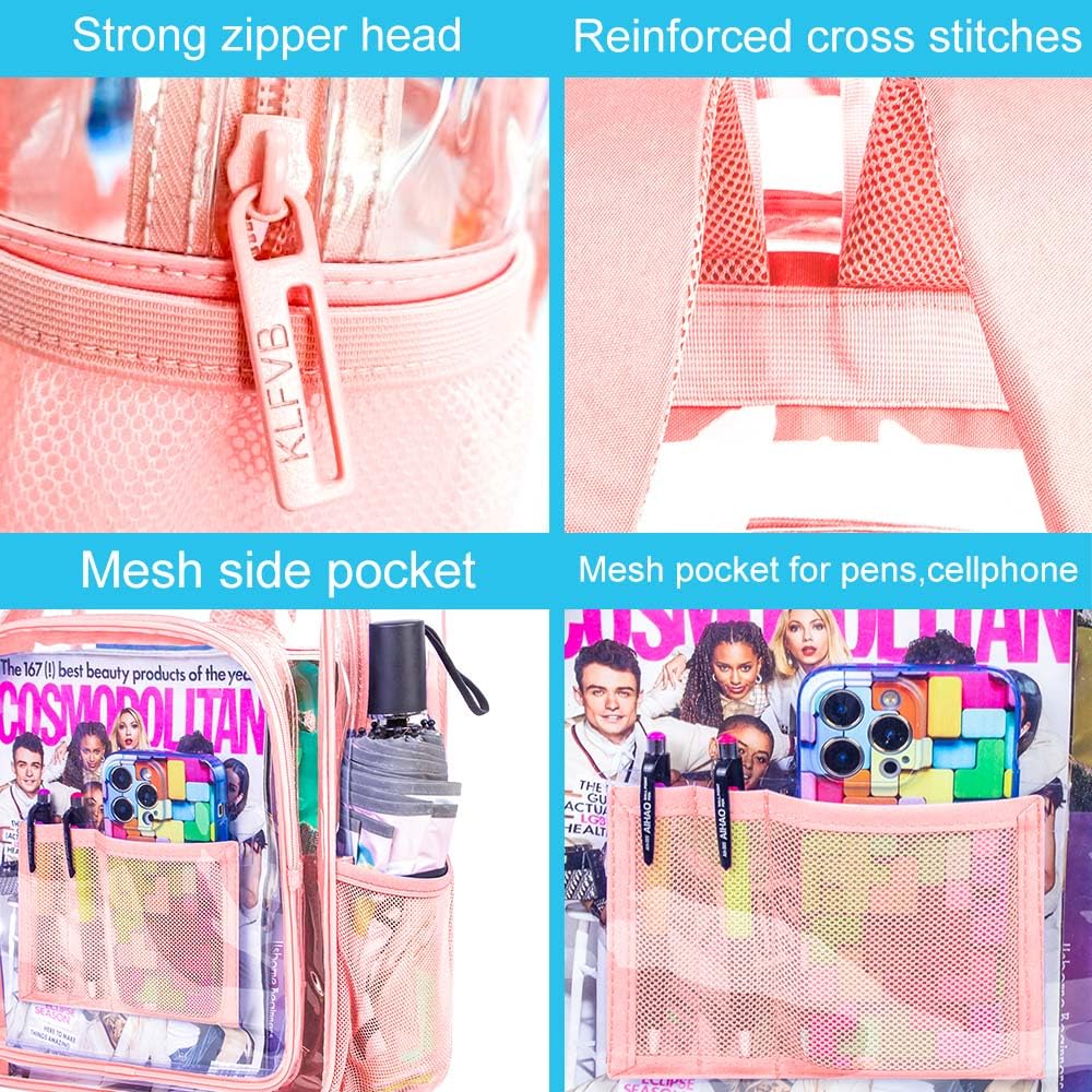 Foto 6 pulgar | Mochila Transparente Agsdon Mochila Transparente Para Mujer Rosa - Venta Internacional.