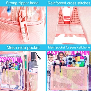 Foto 5 | Mochila Transparente Agsdon Mochila Transparente Para Mujer Rosa - Venta Internacional.