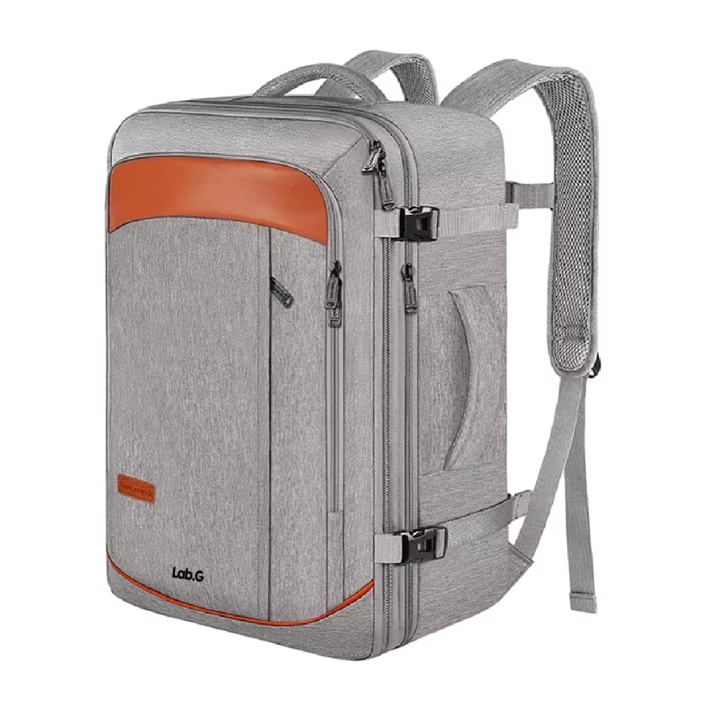 Foto 1 | Mochila De Viaje 50l Con Tres Bolsos Gris Y Naranja