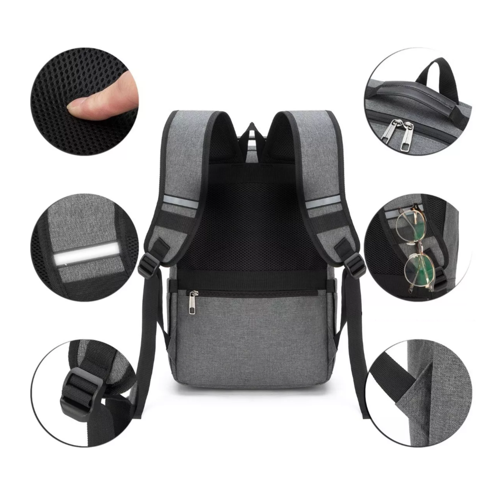 Foto 4 pulgar | Mochila Antirrobo Mochila Para Portátil Mochilas De Viaje Gris Belug