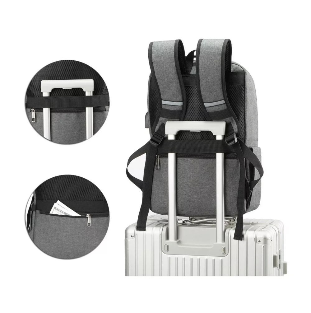Foto 4 | Mochila Antirrobo Mochila Para Portátil Mochilas De Viaje Gris Belug