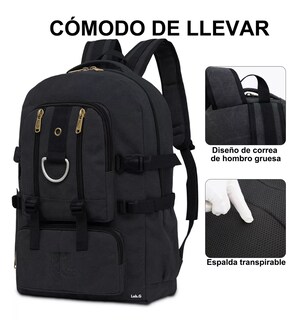 Foto 3 | Mochila De Viaje De Gran Capacidad Lab.g 21l Mochila De Camping Impermeable Negro