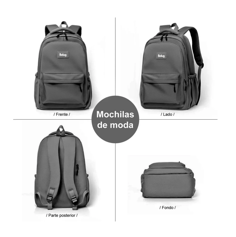 Foto 3 pulgar | Mochila Multifuncional Moderna, Informal Y Elegante Belug  Gris