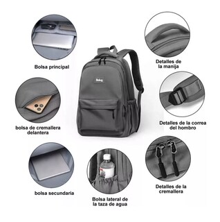 Foto 5 | Mochila Multifuncional Moderna, Informal Y Elegante Belug Gris