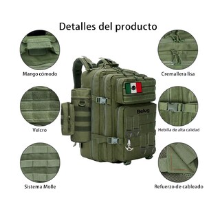 Foto 2 | Mochila Táctica Multifuncional Para Exteriores De 45 L Verde