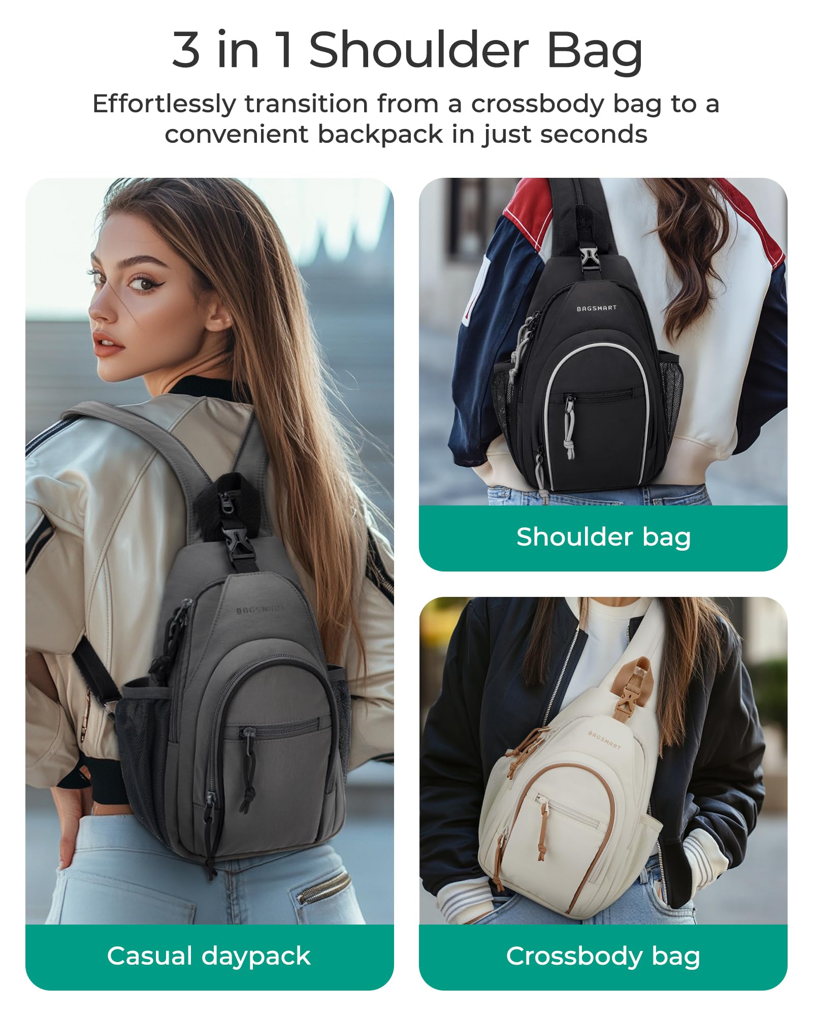 Foto 4 | Bandolera Bagsmart Para Hombre Y Mujer Antirrobo - Venta Internacional.