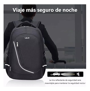 Foto 2 | Mochila Antirrobo Lab.g Con Cargador Usb 35l Color Negro