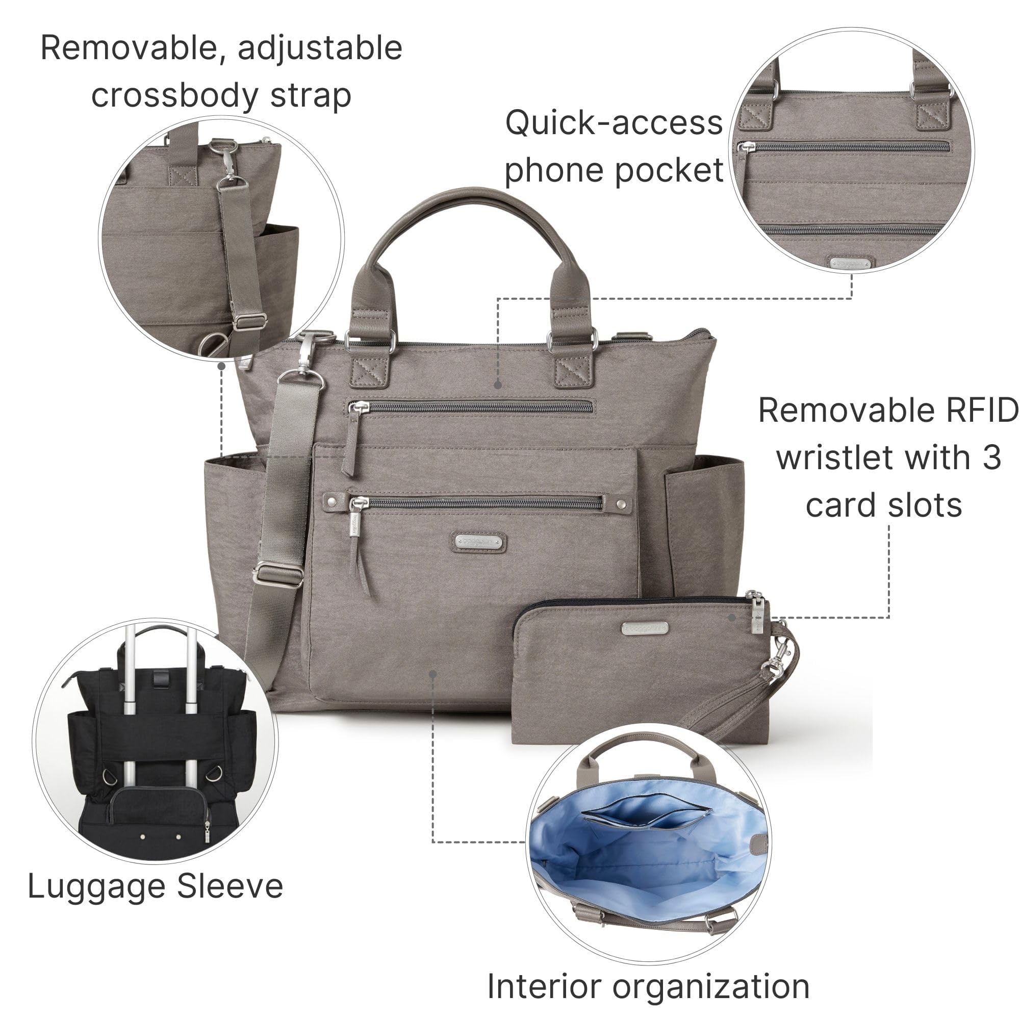 Foto 3 | Mochila Baggallini Convertible 3 en 1 Sterling Shimmer - Venta Internacional