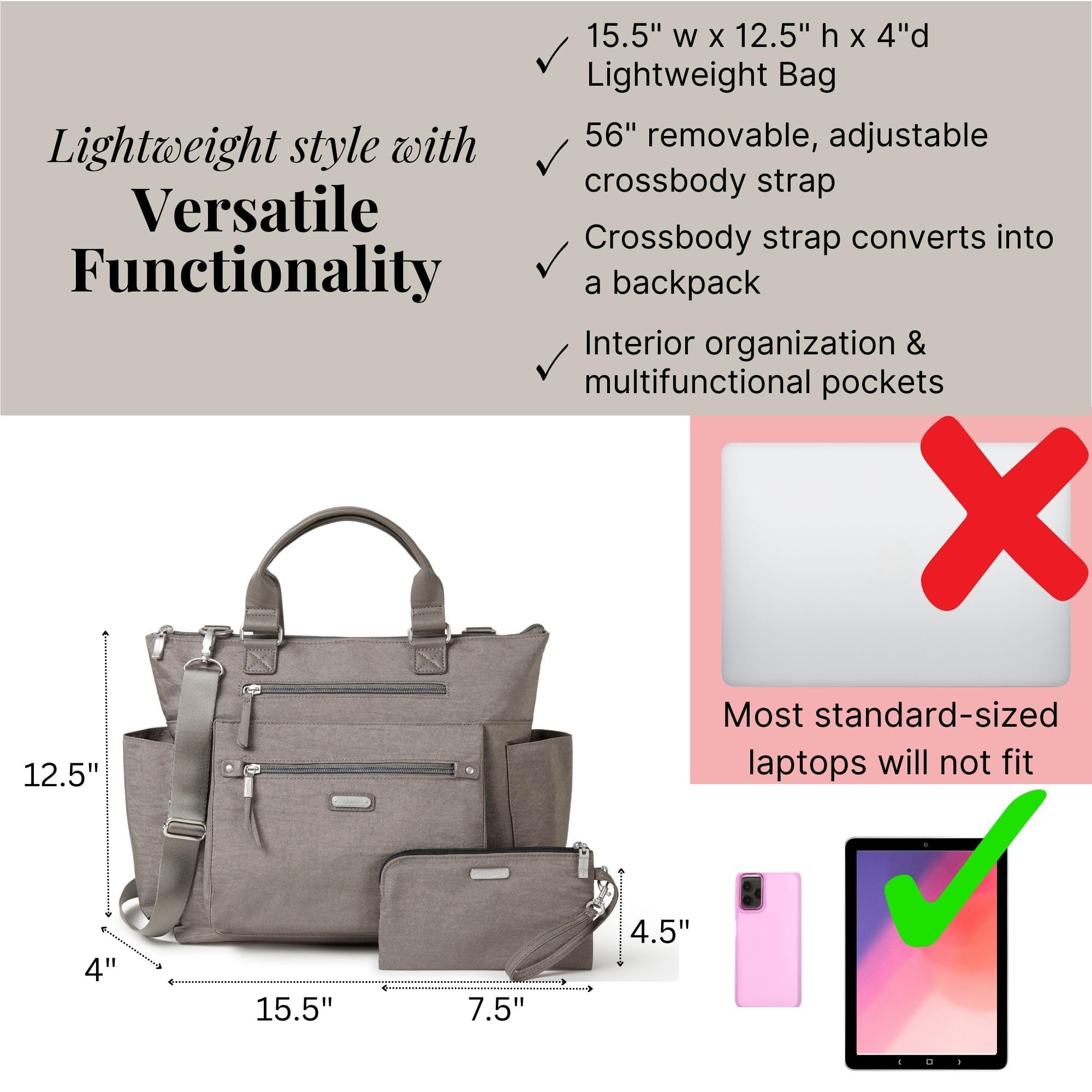 Foto 5 pulgar | Mochila Baggallini Convertible 3 en 1 Sterling Shimmer - Venta Internacional