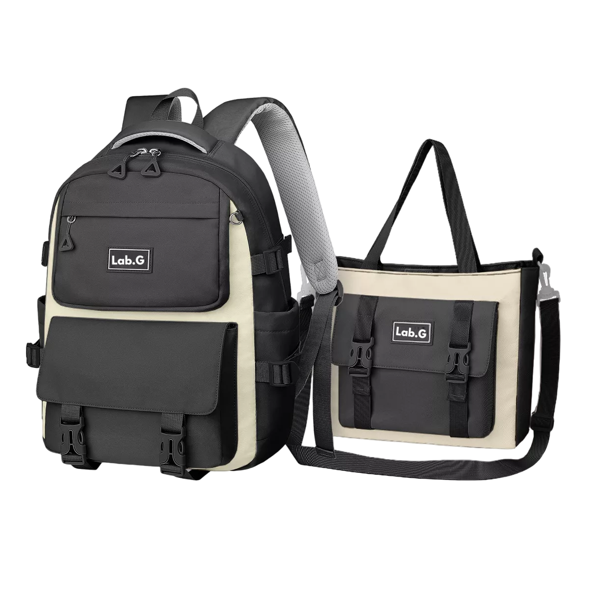 Mochila Escolar Lab.g Viaje Bolsa Impermeable Mochilas Reforzada 2 En 1 Negro