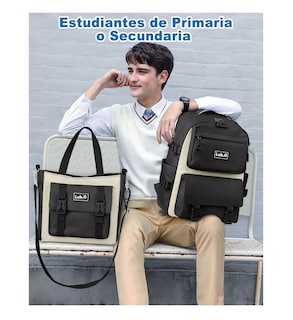 Foto 4 | Mochila Escolar Lab.g Viaje Bolsa Impermeable Mochilas Reforzada 2 En 1 Negro