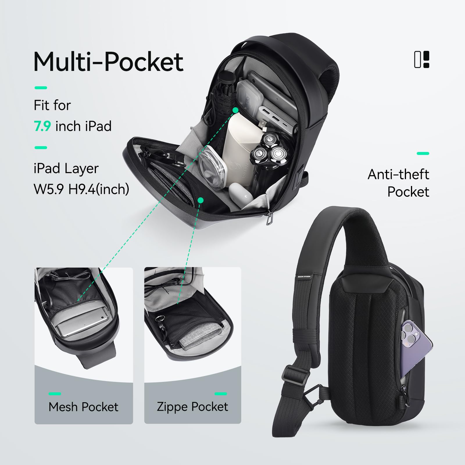Foto 3 | Mochila Bandolera Marketron  - Venta Internacional