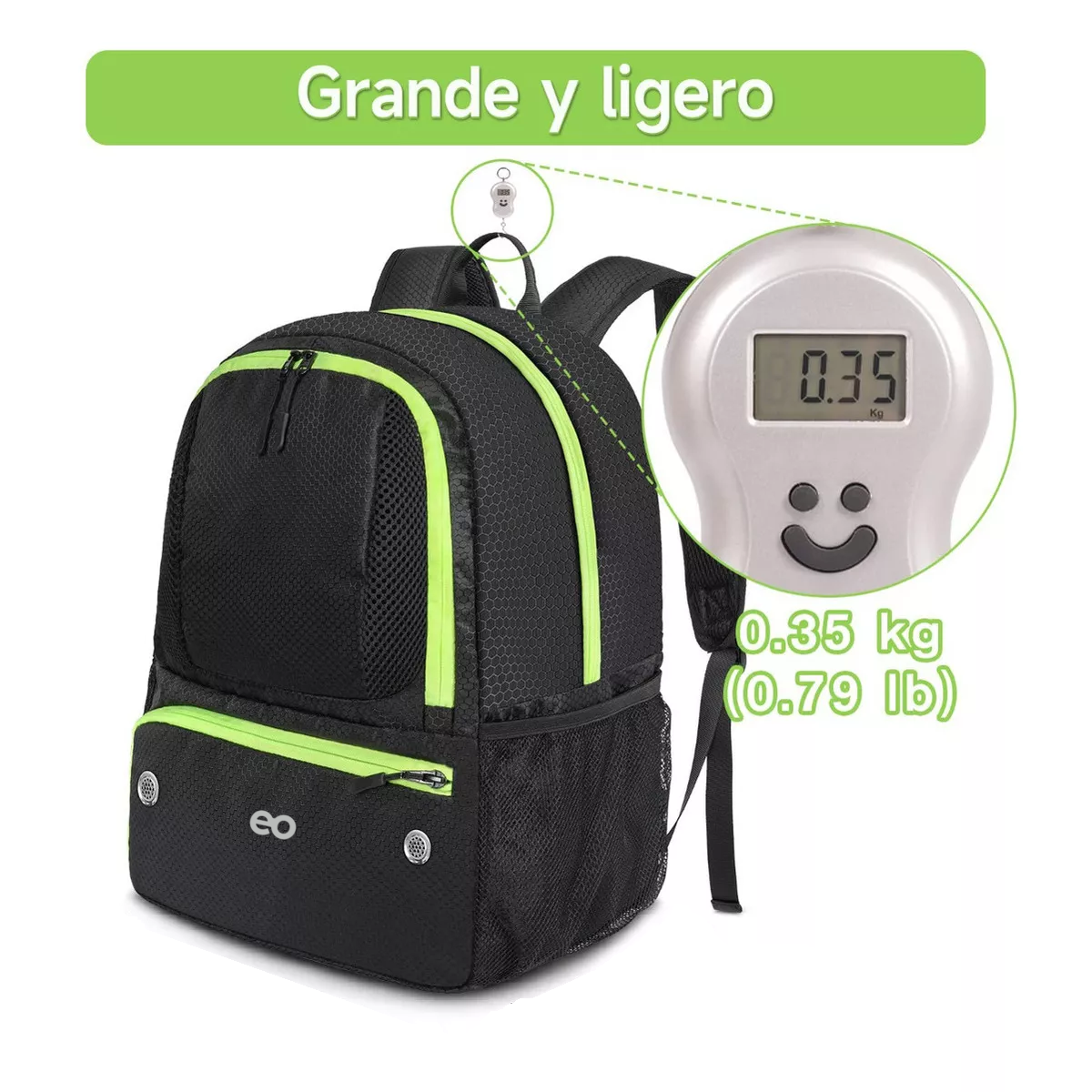 Foto 2 | Mochila De Fútbol Impermeable Eo Safe Imports Esi-16549-1 Negro