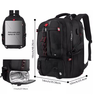 Foto 2 | Mochila Deportiva Gym Impermeable Capacidad 50l Eo Safe Imports Esi-16552 Negro