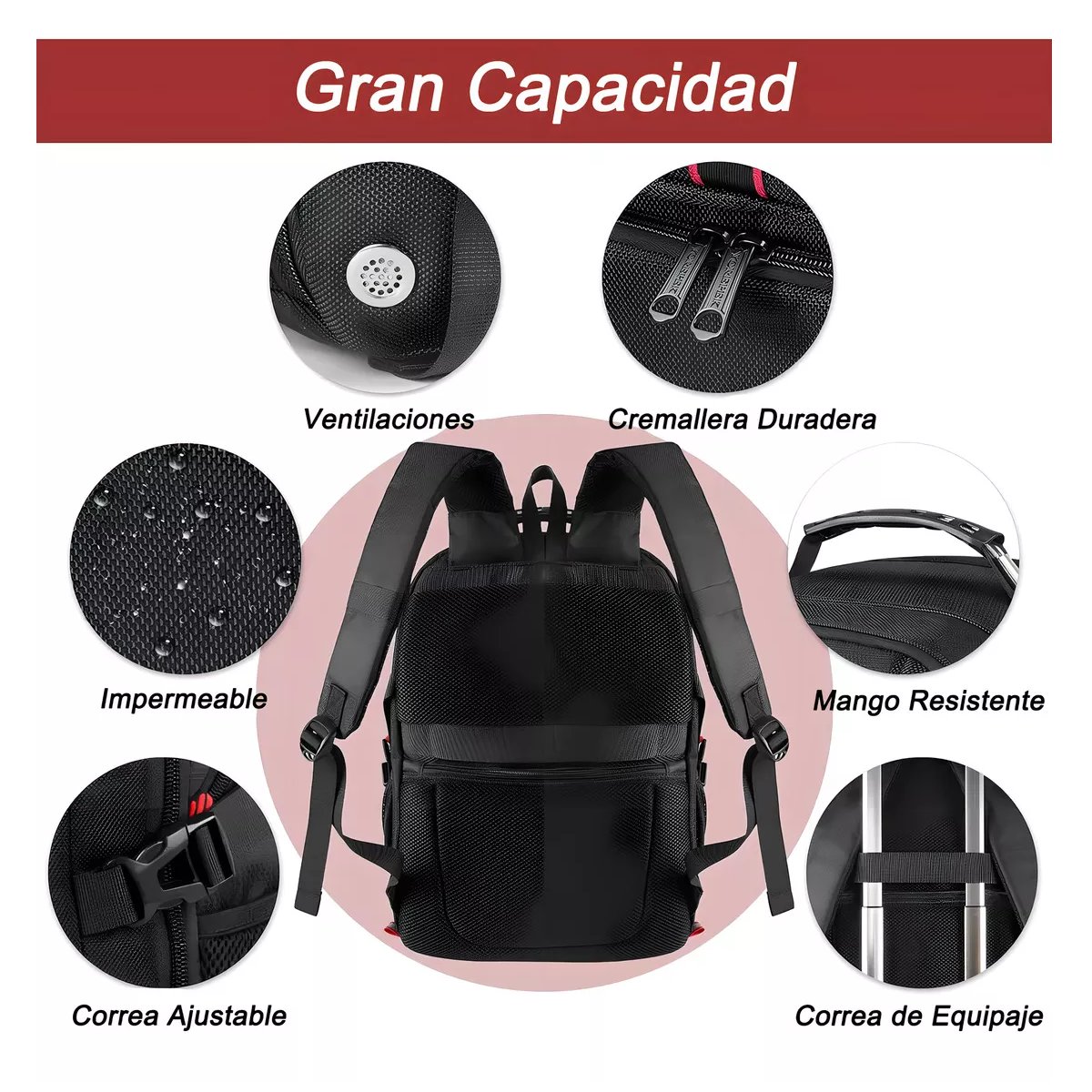 Foto 4 pulgar | Mochila Deportiva Gym Impermeable Capacidad 50l Eo Safe Imports Esi-16552 Negro
