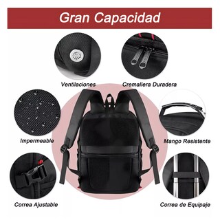 Foto 3 | Mochila Deportiva Gym Impermeable Capacidad 50l Eo Safe Imports Esi-16552 Negro