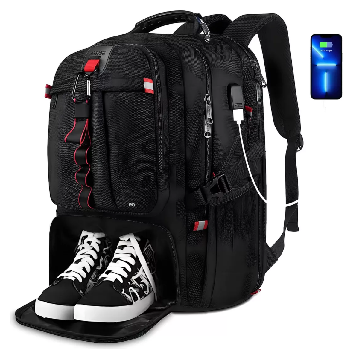 Foto 5 pulgar | Mochila Deportiva Gym Impermeable Capacidad 50l Eo Safe Imports Esi-16552 Negro