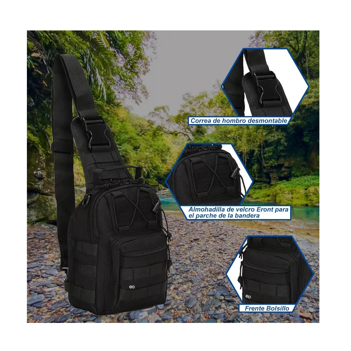 Foto 3 pulgar | Pechera Mochila Tactica Eo Safe Imports Esi-5527-1 Negro