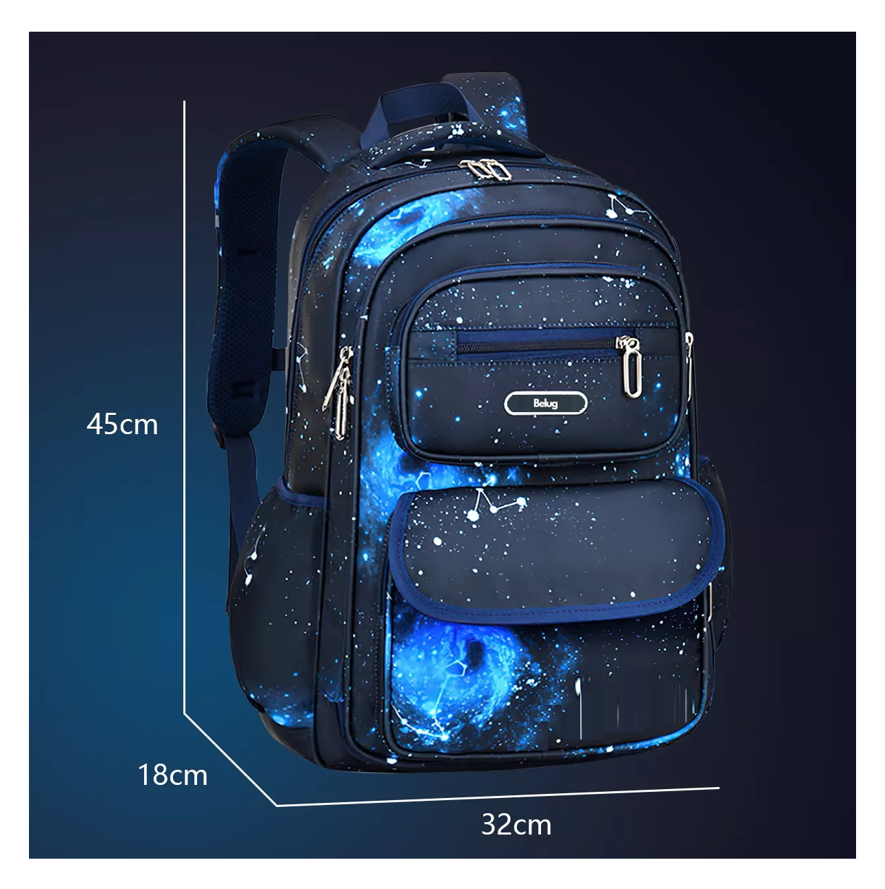Foto 3 pulgar | Mochila Escolar Genérica 35l, Belug Color Azul