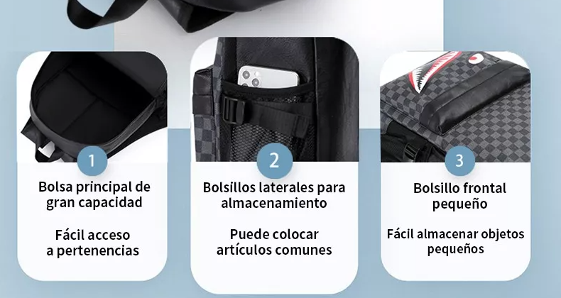 Foto 6 pulgar | Mochila Para Hombre Xtellar Shark