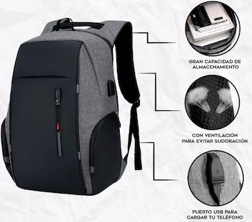 Foto 4 | Mochila Black Grey Xtellar Urbana Moda