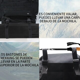 Foto 2 | Mochila Táctica Militar 70l Campismo Senderismo Multifuncion Eo Safe Imports Esi-3617 Negro