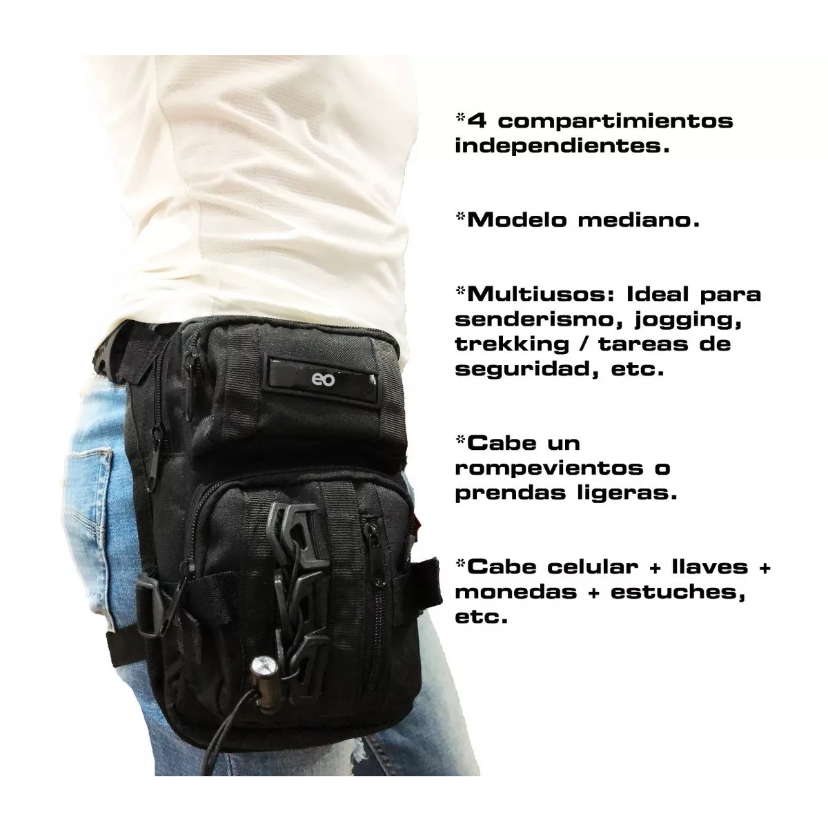 Foto 3 pulgar | Piernera Tactica Multi Pocket Multiusos Eo Safe Imports Esi-4124-1 Negro
