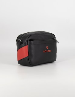 Foto 2 | Bandolera Crossbody Boroni Negro Rojo Con Correa Ajustable