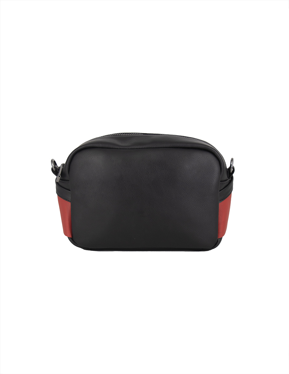 Foto 4 pulgar | Bandolera Crossbody Boroni Negro Rojo Con Correa Ajustable