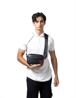 Foto 5 | Bandolera Crossbody Boroni Negro Rojo Con Correa Ajustable