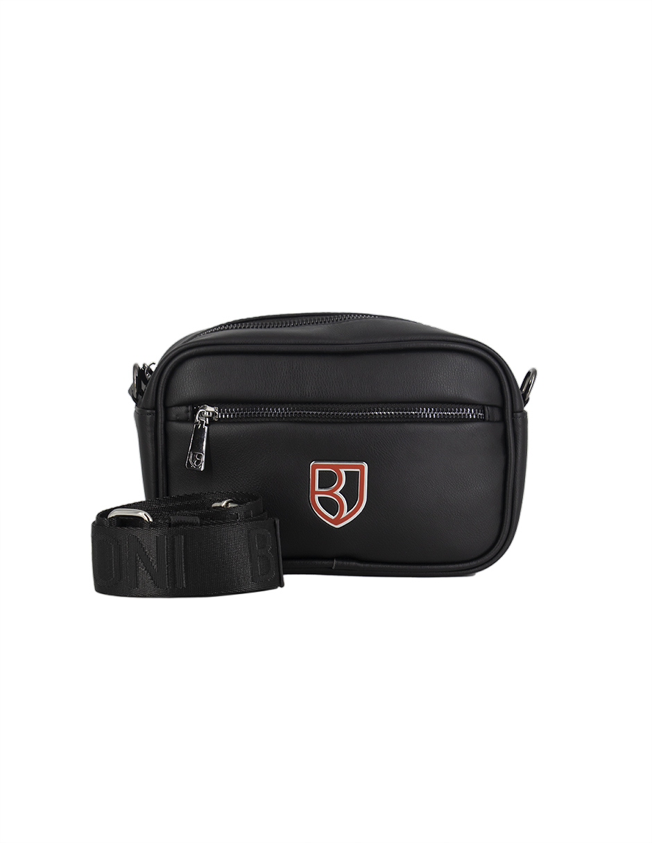 Foto 2 pulgar | Bandolera Crossbody Boroni Negro Rojo Con Correa Ajustable