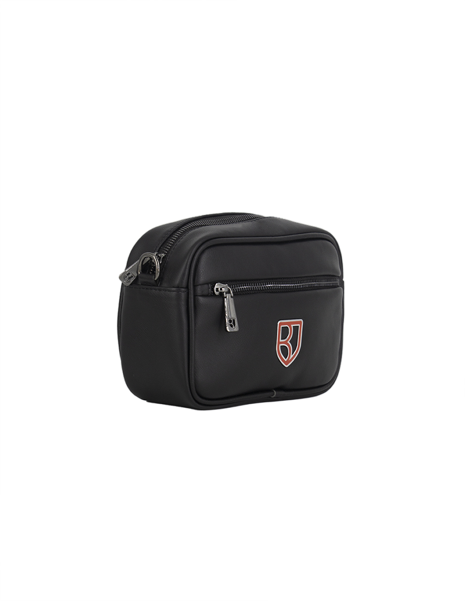 Foto 3 pulgar | Bandolera Crossbody Boroni Negro Rojo Con Correa Ajustable