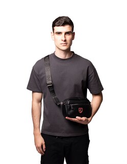 Foto 4 | Bandolera Crossbody Boroni Negro Rojo Con Correa Ajustable