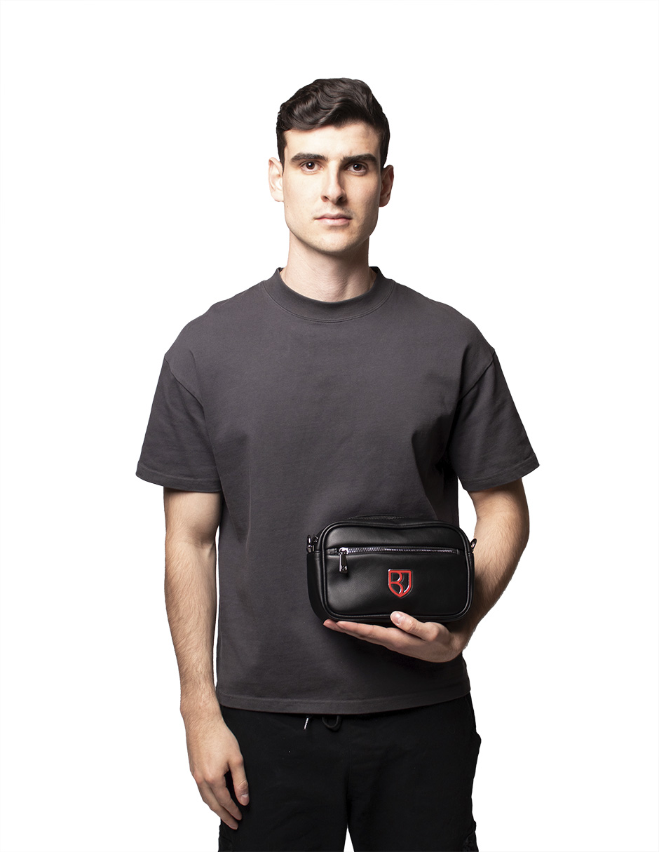 Foto 5 | Bandolera Crossbody Boroni Negro Rojo Con Correa Ajustable