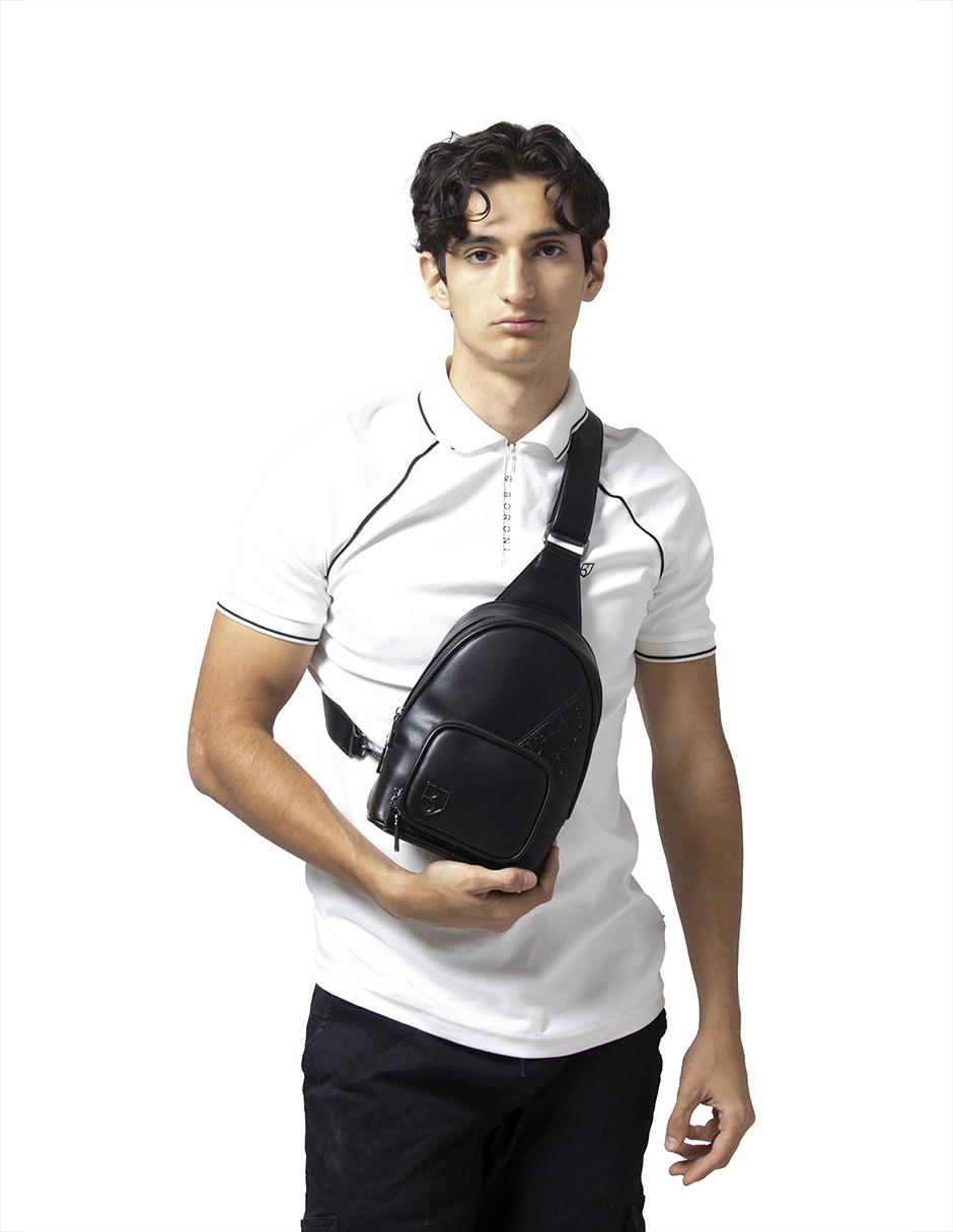 Foto 5 pulgar | Pechera One Strap Boroni Negro con Correa Ajustable