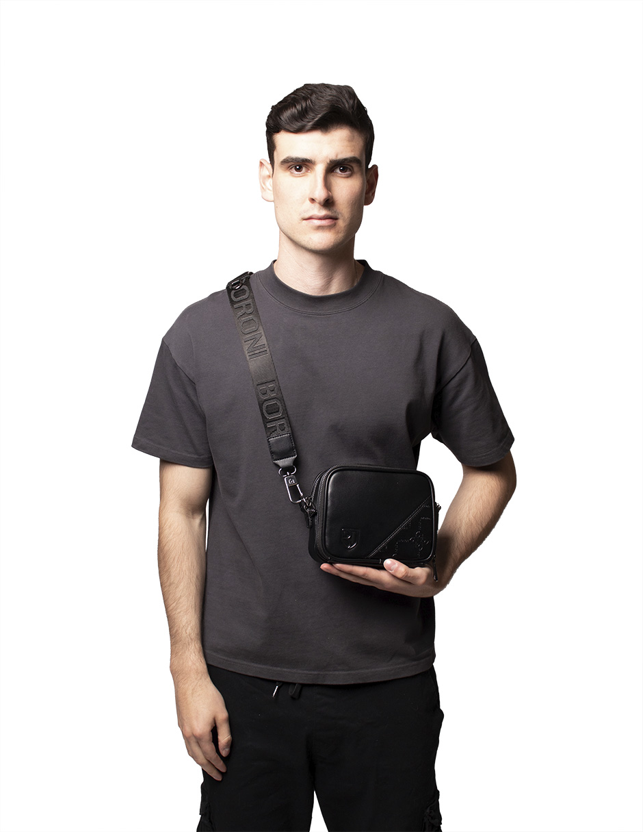Foto 4 | Bandolera Boroni Negro con Correa Ajustable