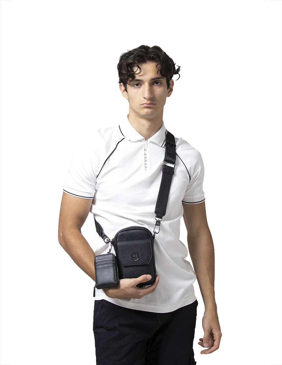Foto 4 | Bandolera Boroni Negro con Correa Ajustable