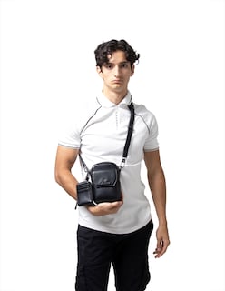 Foto 4 | Bandolera Boroni Negro con Correa Ajustable