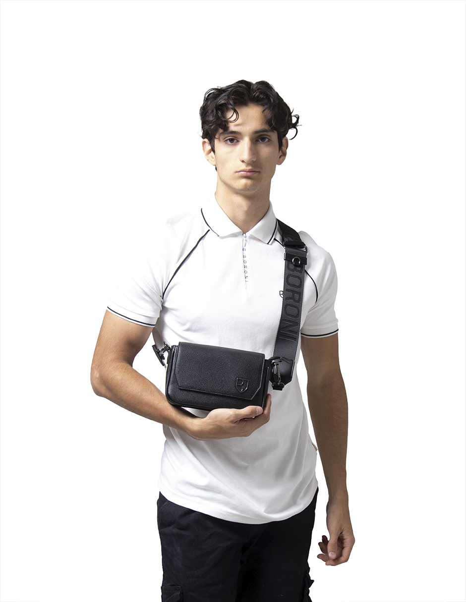 Foto 6 pulgar | Bandolera Crossbody Boroni Negro con Correa Ajustable