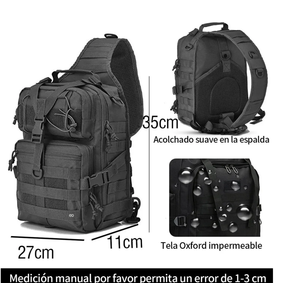 Foto 3 pulgar | Mochila Táctica Militar Multiusos Eo Safe Imports Esi-238 Negro