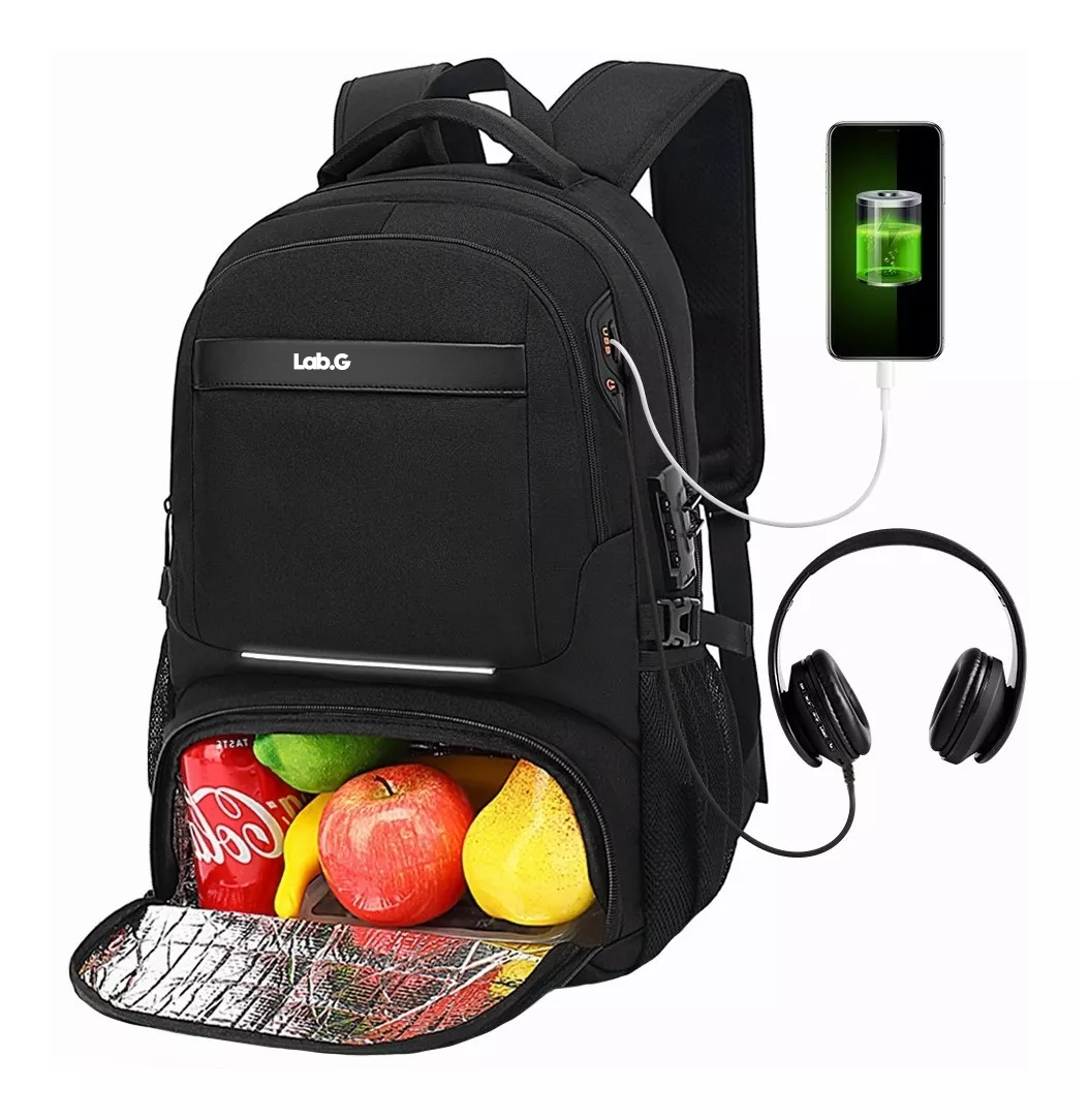 Foto 5 pulgar | Mochila De Almuerzo Lab.g Antirrobo Impermeable A Portátil 15,6i Color Negro